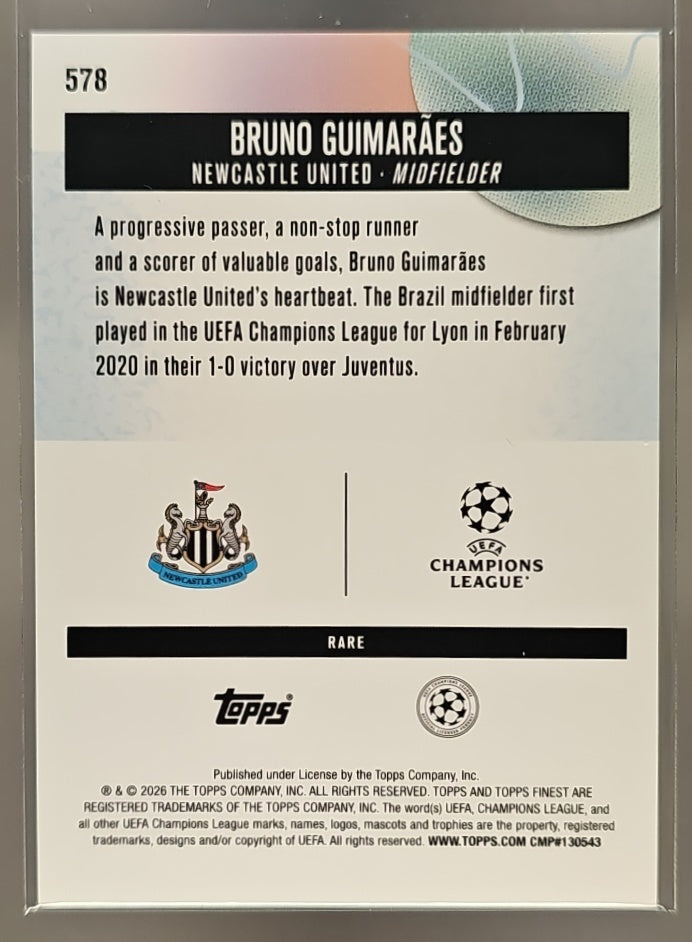 2025 Topps UCC Finest Bruno Guimaraes Rare Pearl Checkerboard Refractor /30