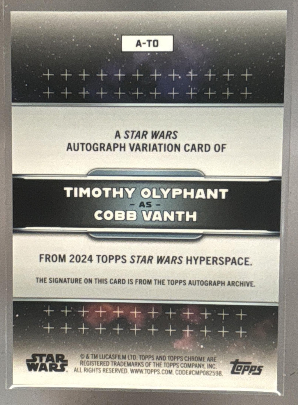 2024 Topps Star Wars Hyperspace Cobb Vanth Auto Red Hyperlanes Refractor /5