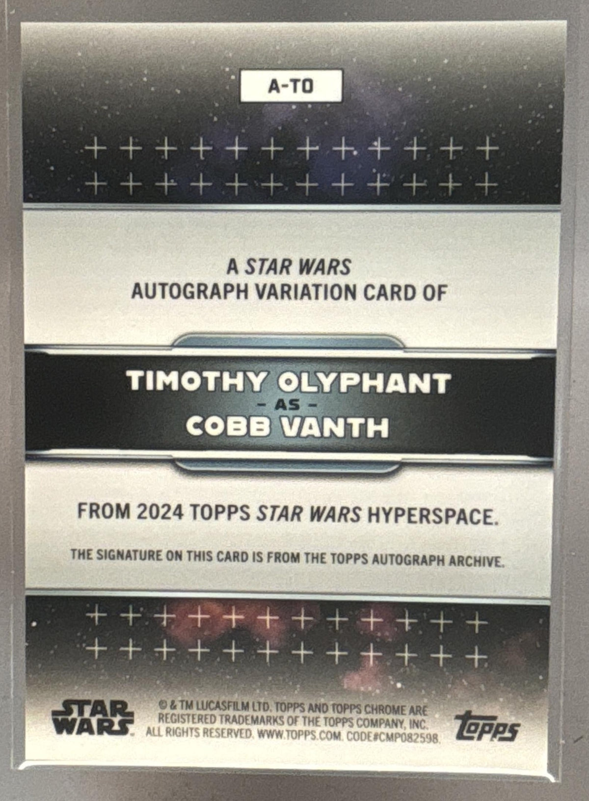 2024 Topps Star Wars Hyperspace Cobb Vanth Auto Red Hyperlanes Refractor /5