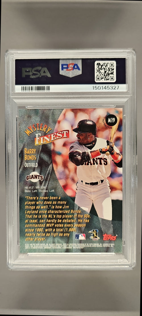 1998 Topps Barry Bonds #M19 Mystery Finest Bordered Refractor Giants PSA 7