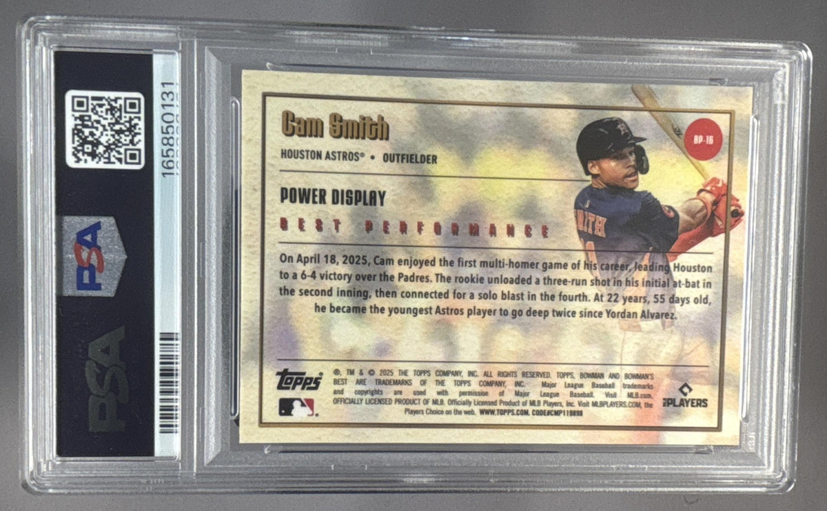 2025 Bowman's Best Cam Smith #BP-16 Performance Mini Diamond Refractor RC PSA 10