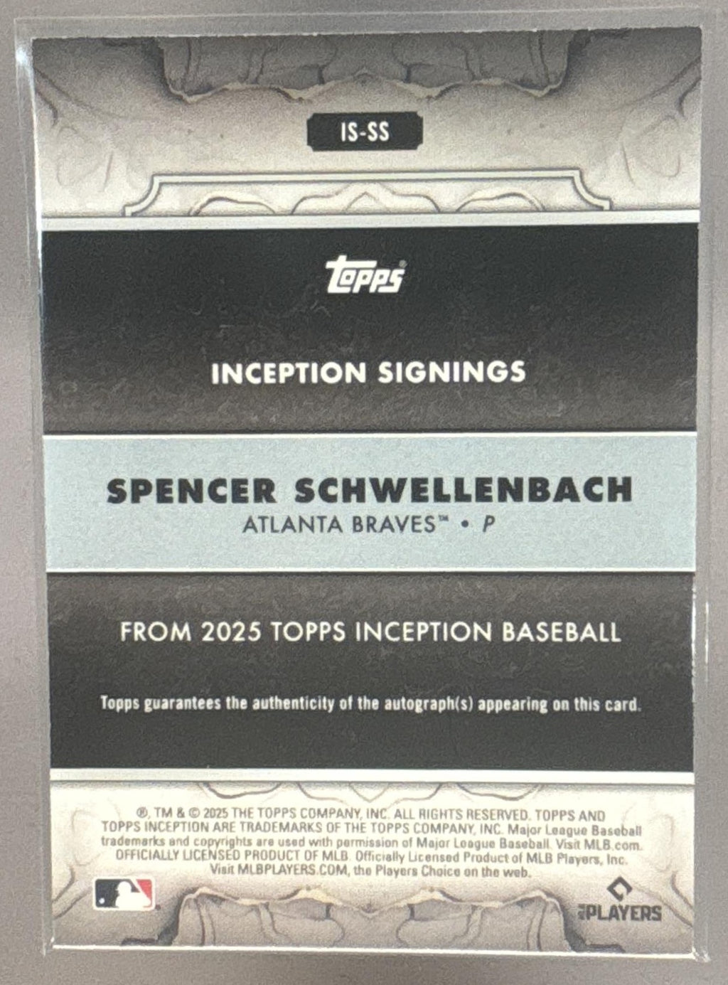 2025 Topps Inception Spencer Schwellenbach #IS-SS Signings /125 RC Auto