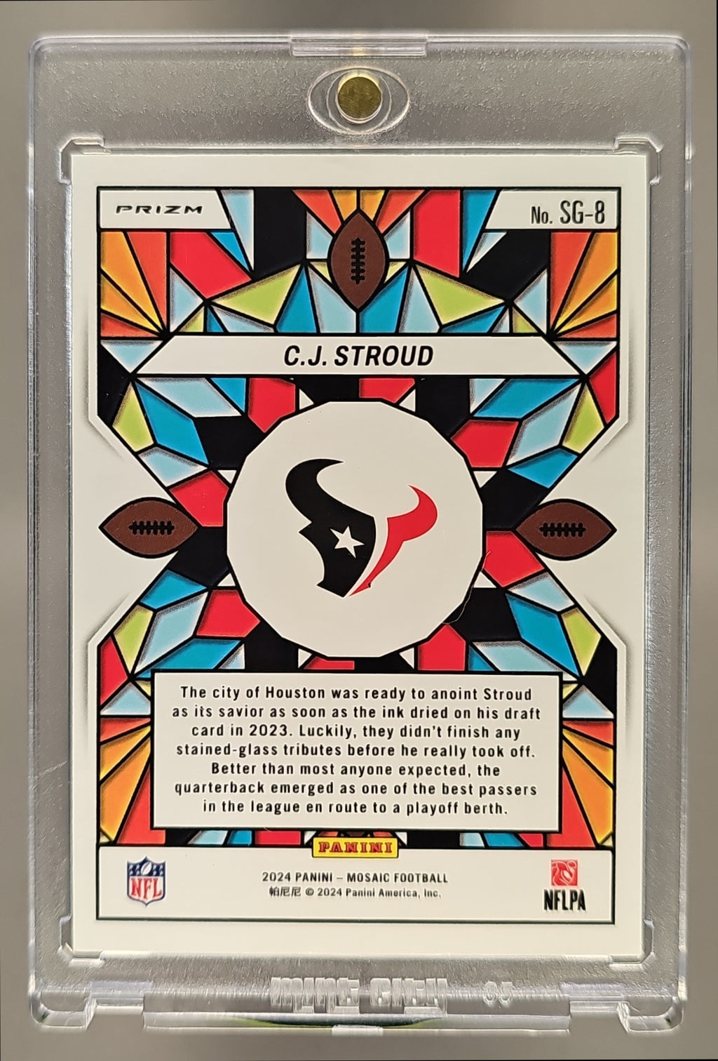 2024 Panini Mosaic C.J. Stroud #SG-8 Stained Glass Texans