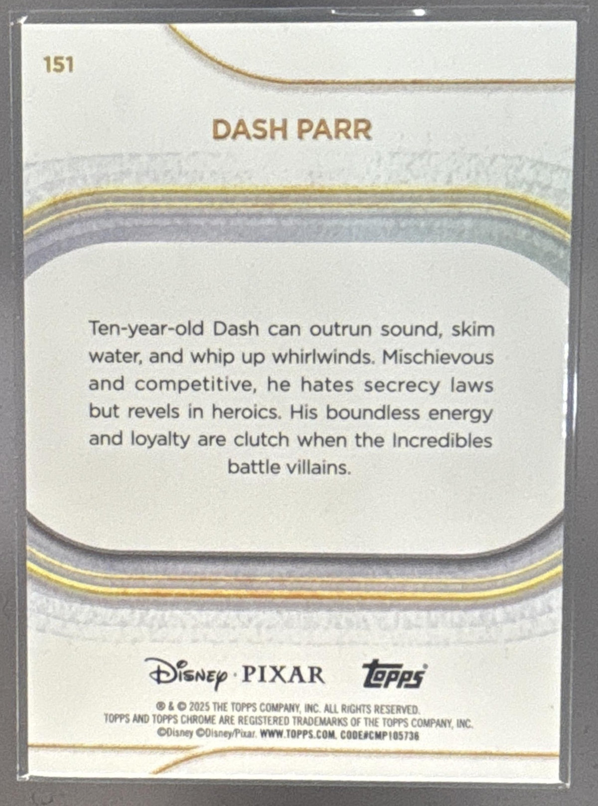 2025 Topps Chrome Disney Dash Parr #151 Purple Refractor 58/75