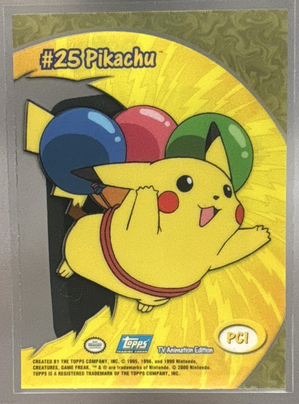 2000 Topps Pokemon TV Animation Edition Series 2 Pikachu #PC1 Clear
