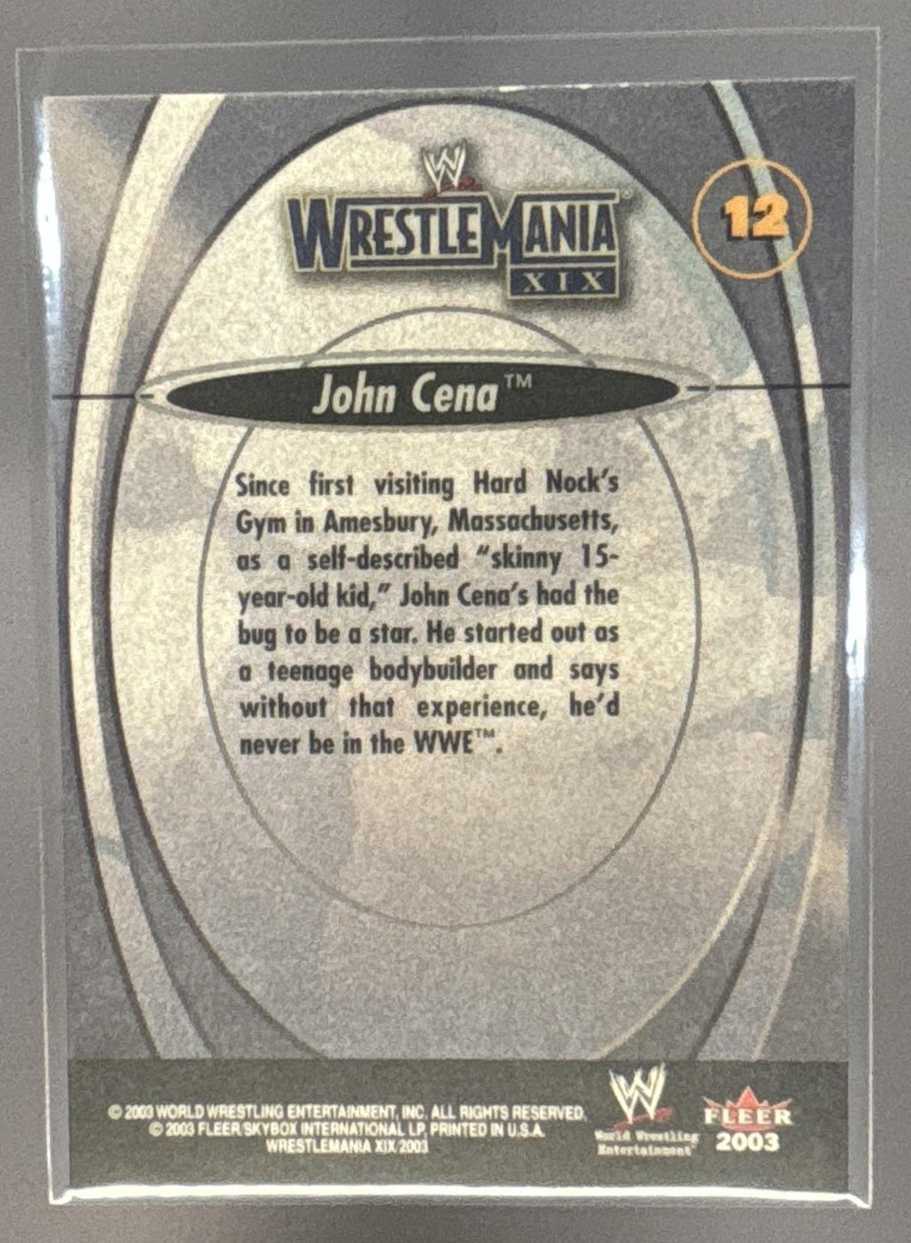 2003 Fleer WWE Wrestlemania XIX John Cena #12 Second Year
