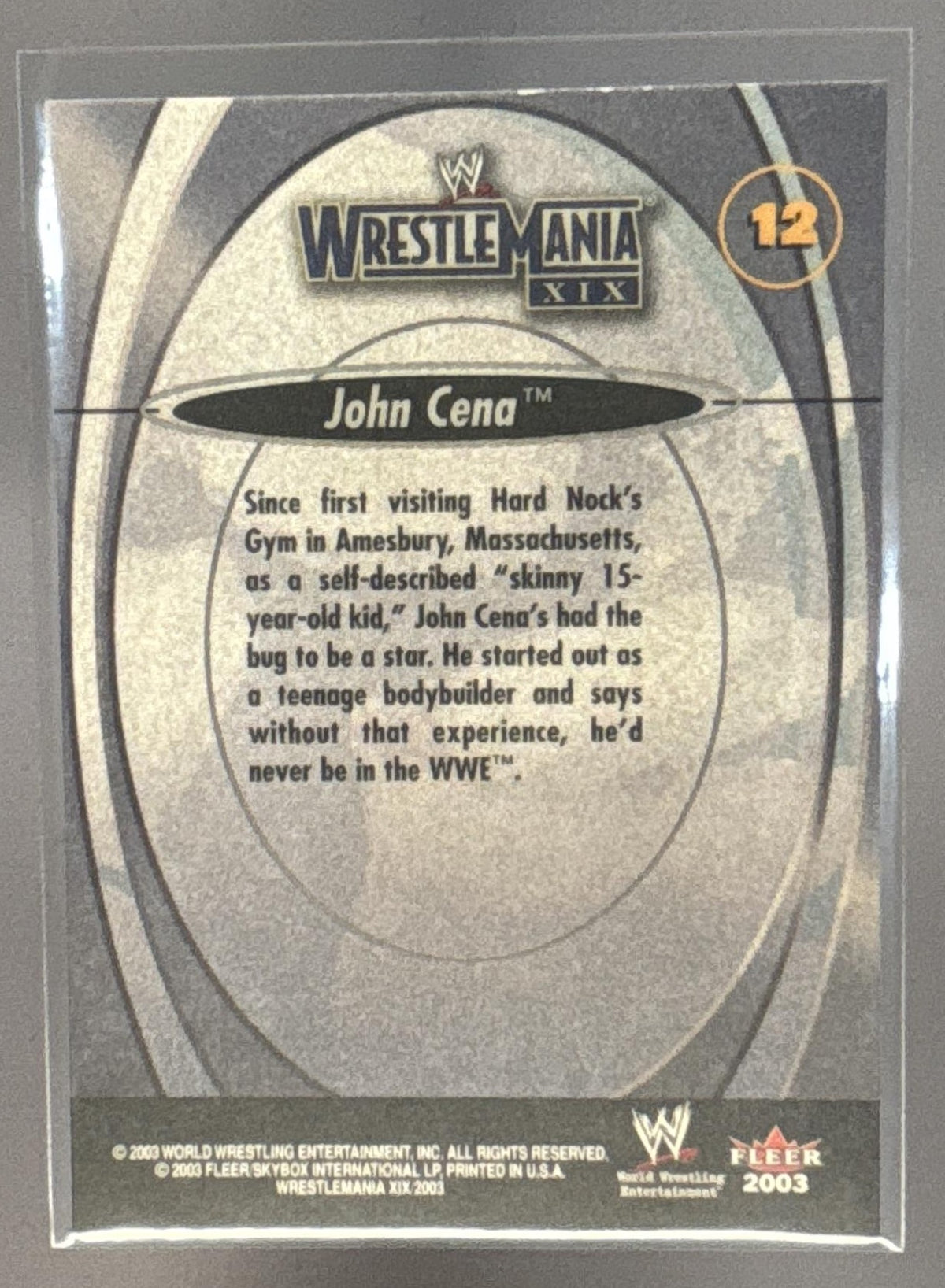 2003 Fleer WWE Wrestlemania XIX John Cena #12 Second Year