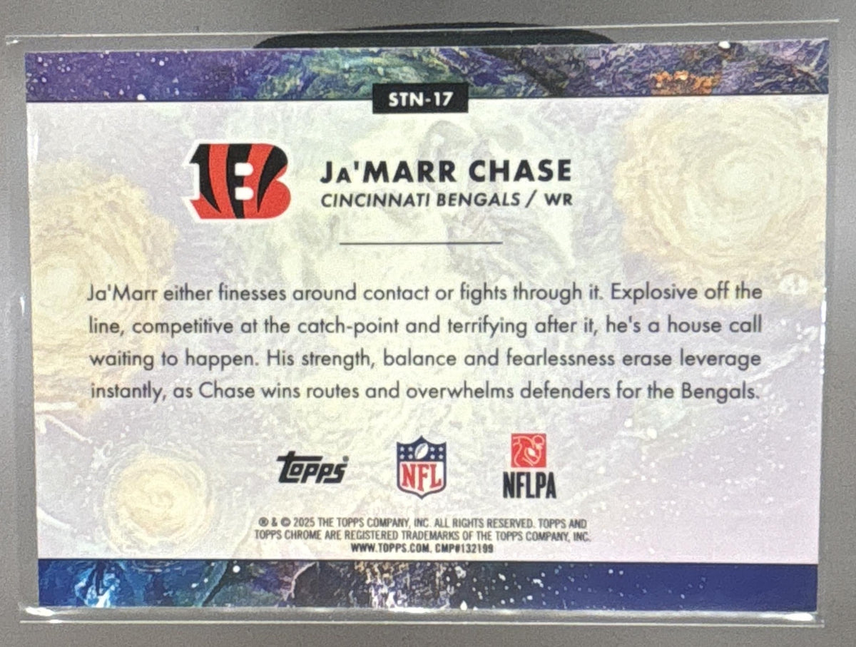2025 Topps Cosmic Chrome Ja'Marr Chase #STN-17 Stars In The Night Bengals
