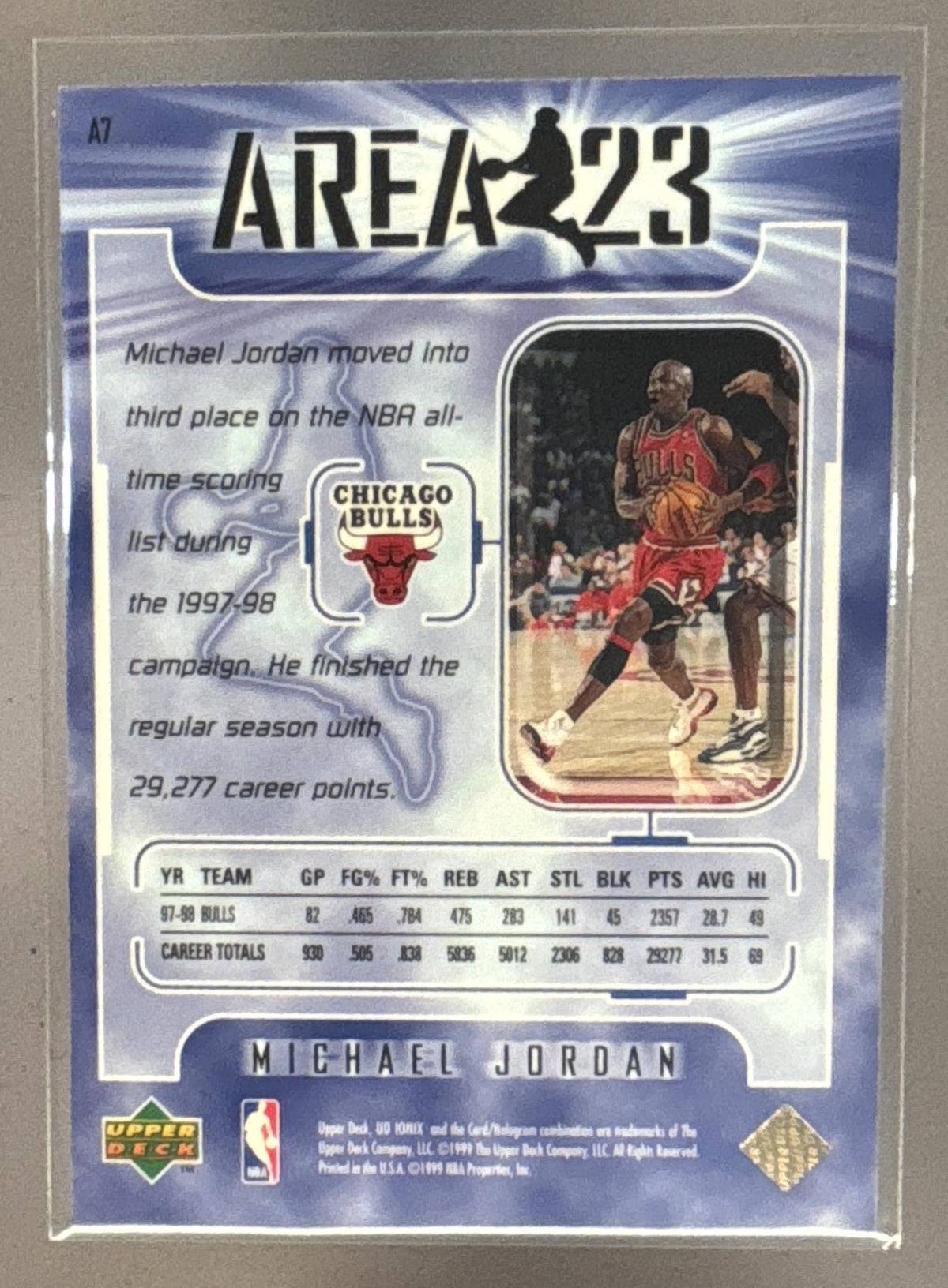 1998-99 Upper Deck Ionix Michael Jordan #A7 Area 23 Bulls