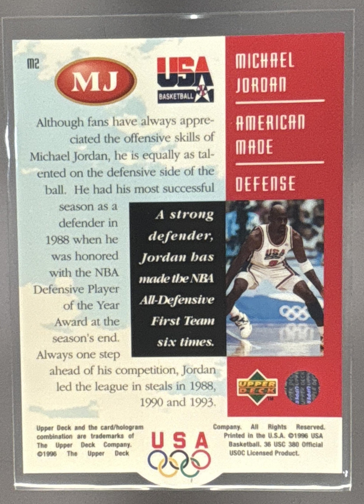 1996-97 Upper Deck USA Michael Jordan #M2 Jordan: American Made die-cut