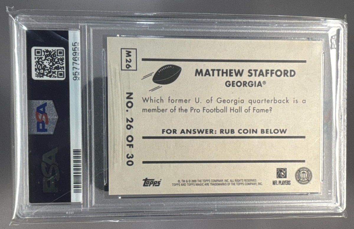 2009 Topps Magic Matthew Stafford #M26 1948 RC Bulldogs PSA 10