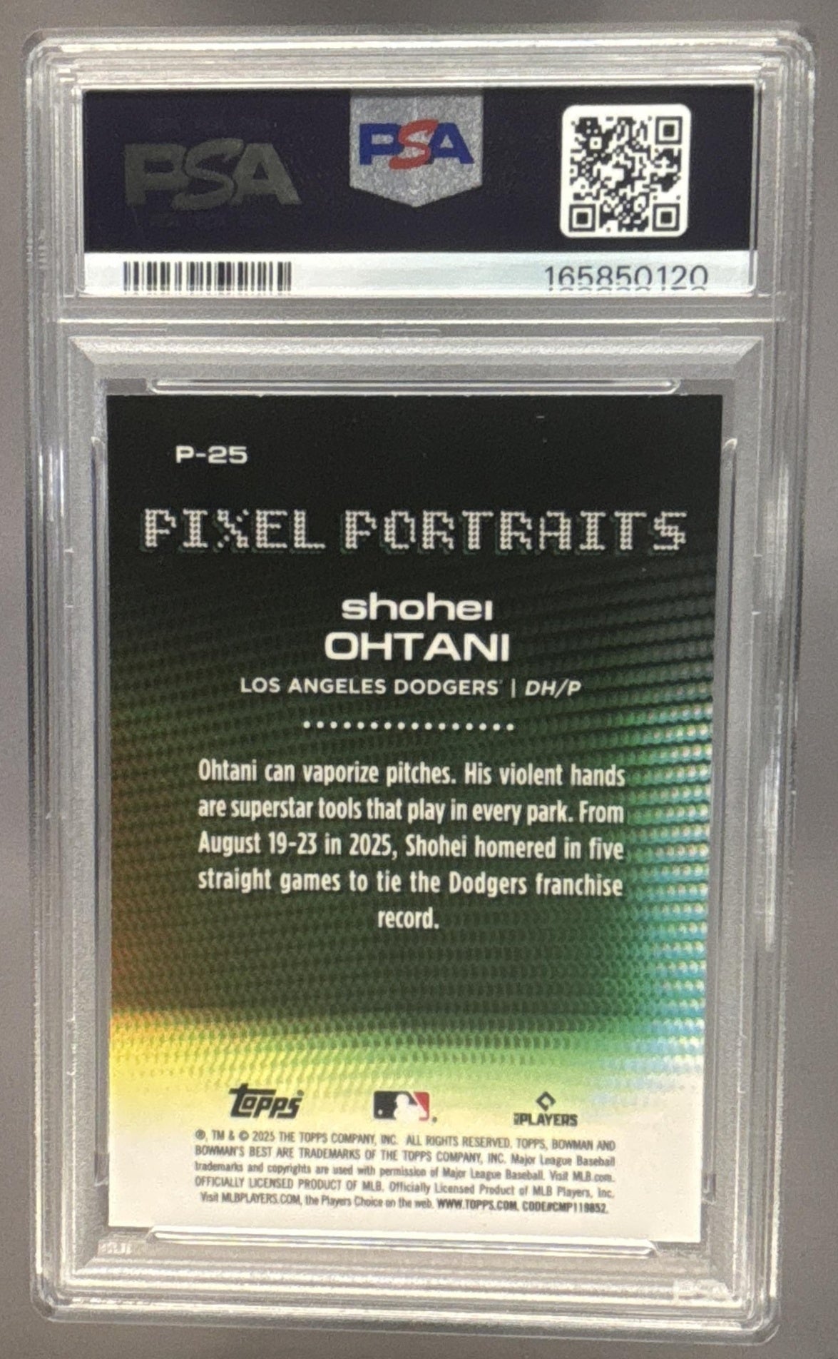 2025 Bowman's Best Shohei Ohtani #P-25 Pixel Portraits Dodgers PSA 10