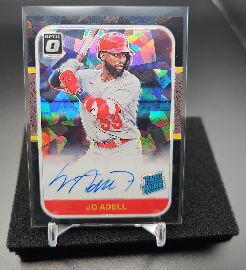 2021 Panini Donruss Optic Jo Adell #87RR-JA Retro 1987 Rated Rookie Signatures Cracked Ice /25 Auto RC image 0