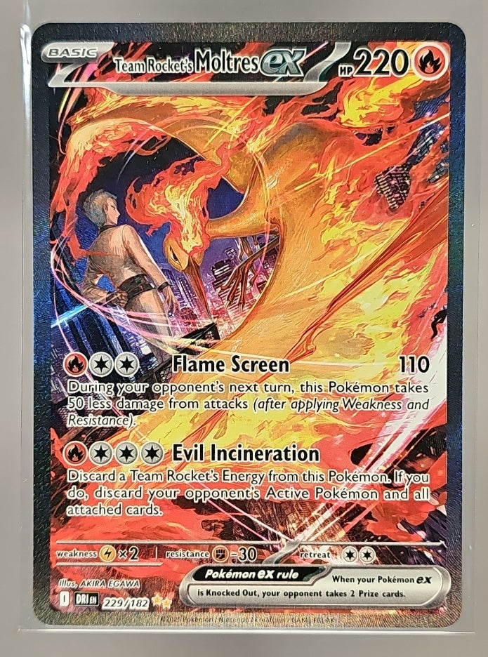 2025 Pokemon Destined Rivals Team Rocket's Moltres ex #229/182 image 0