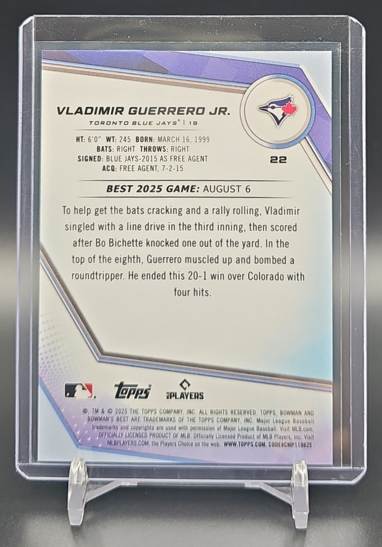 2025 Bowman's Best Vladimir Guerrero Jr. #22 Gold Lava Refractor 23/50 Blue Jays nan nan image 1