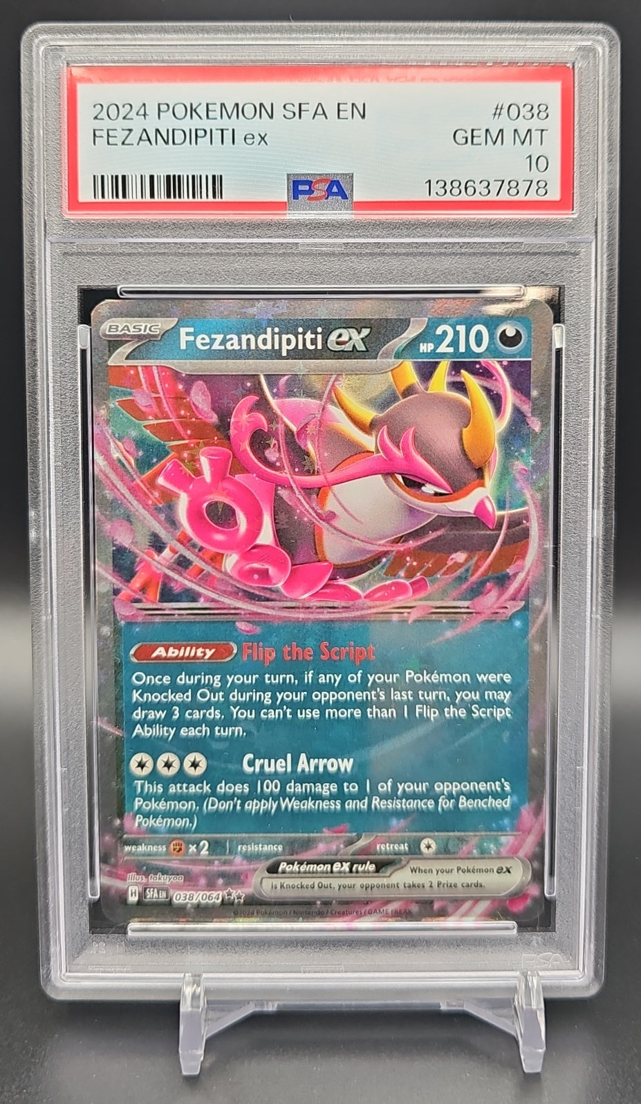 2024 Pokemon Shrouded Fable Fezandipiti ex #038/064 PSA 10 PSA 10.0 image 0