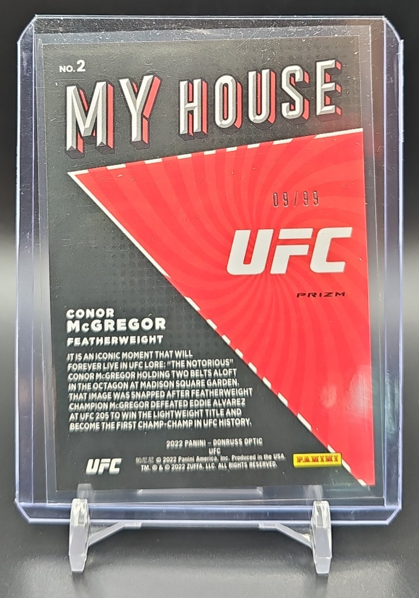 2022 Panini Donruss Optic UFC Conor McGregor #2 My House Red 9/99 image 1