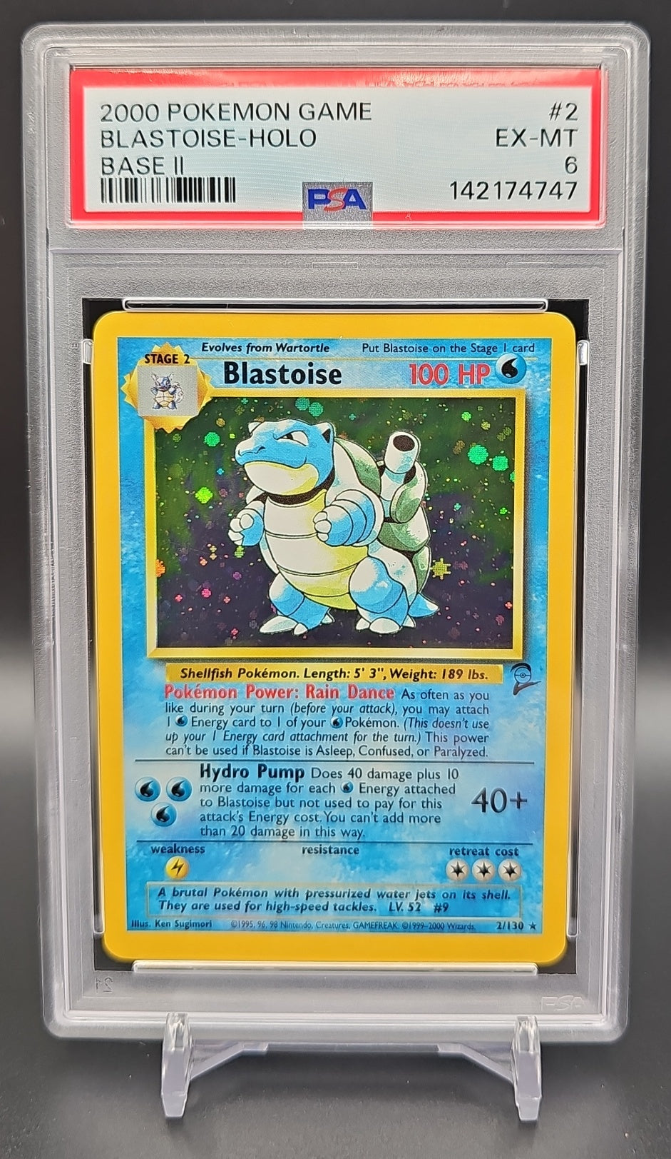 2000 Pokemon Set 2 Blastoise #2/130 Holo PSA 6 PSA 6.0 image 0