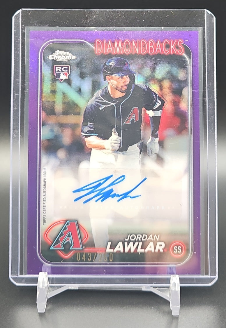 2024 Topps Chrome Update Jordan Lawlar #AC-JL Auto Purple Refractor /250 RC nan nan image 0