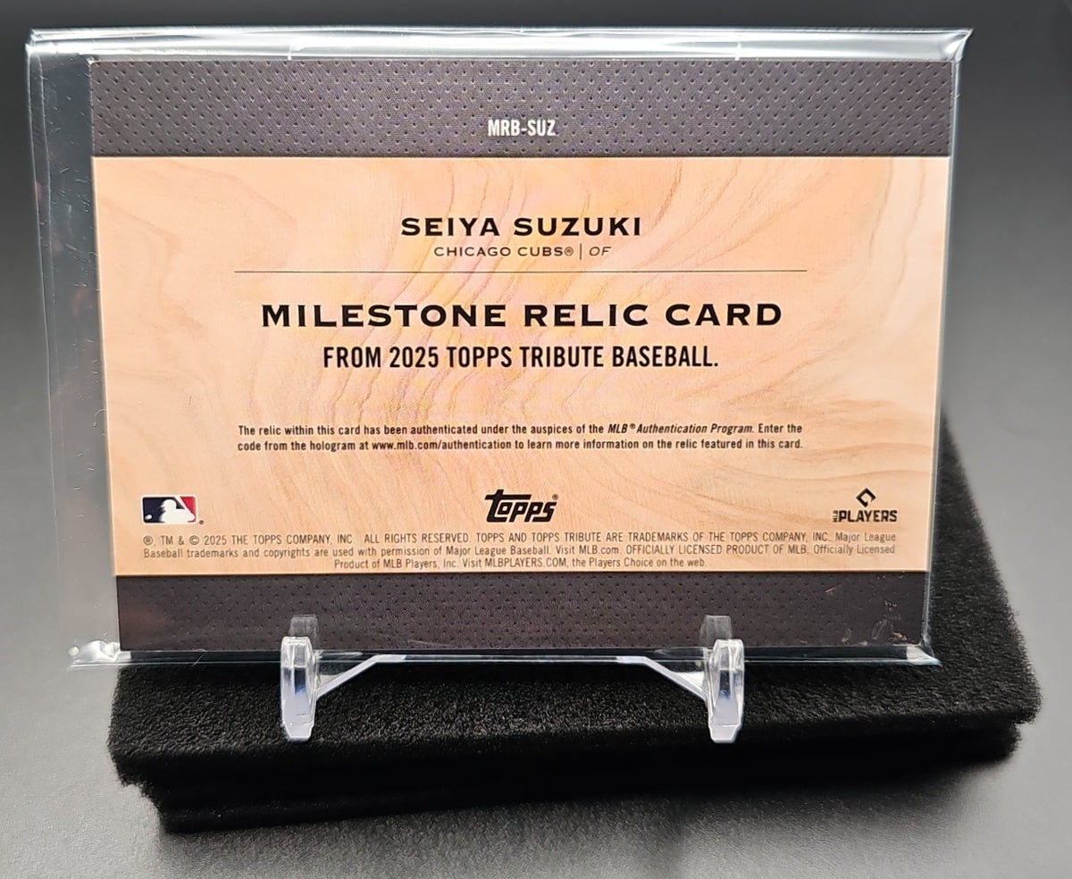 2025 Topps Tribute Seiya Suzuki #MRB-SUZ Milestone Relics 2/10 Cubs image 1
