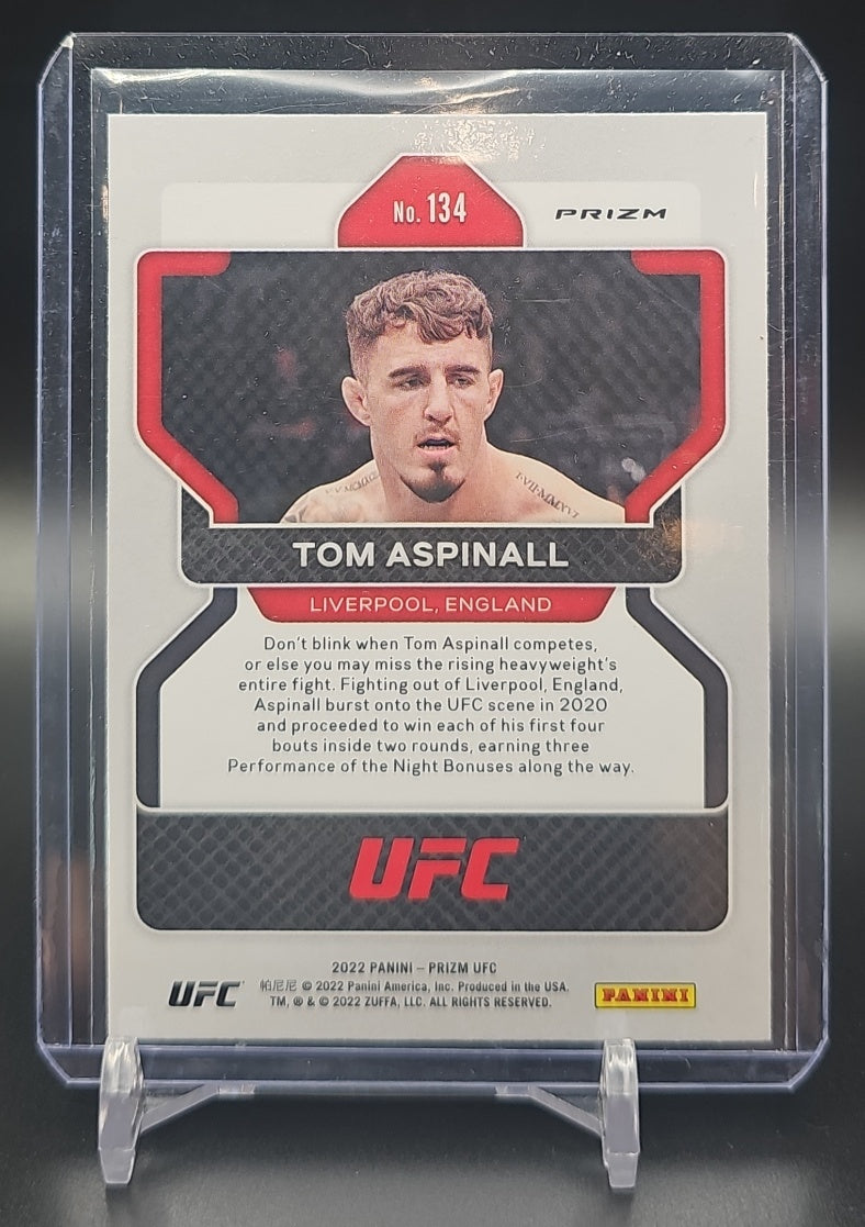 2022 Panini Prizm UFC Tom Aspinall #134 Pink Ice RC image 1