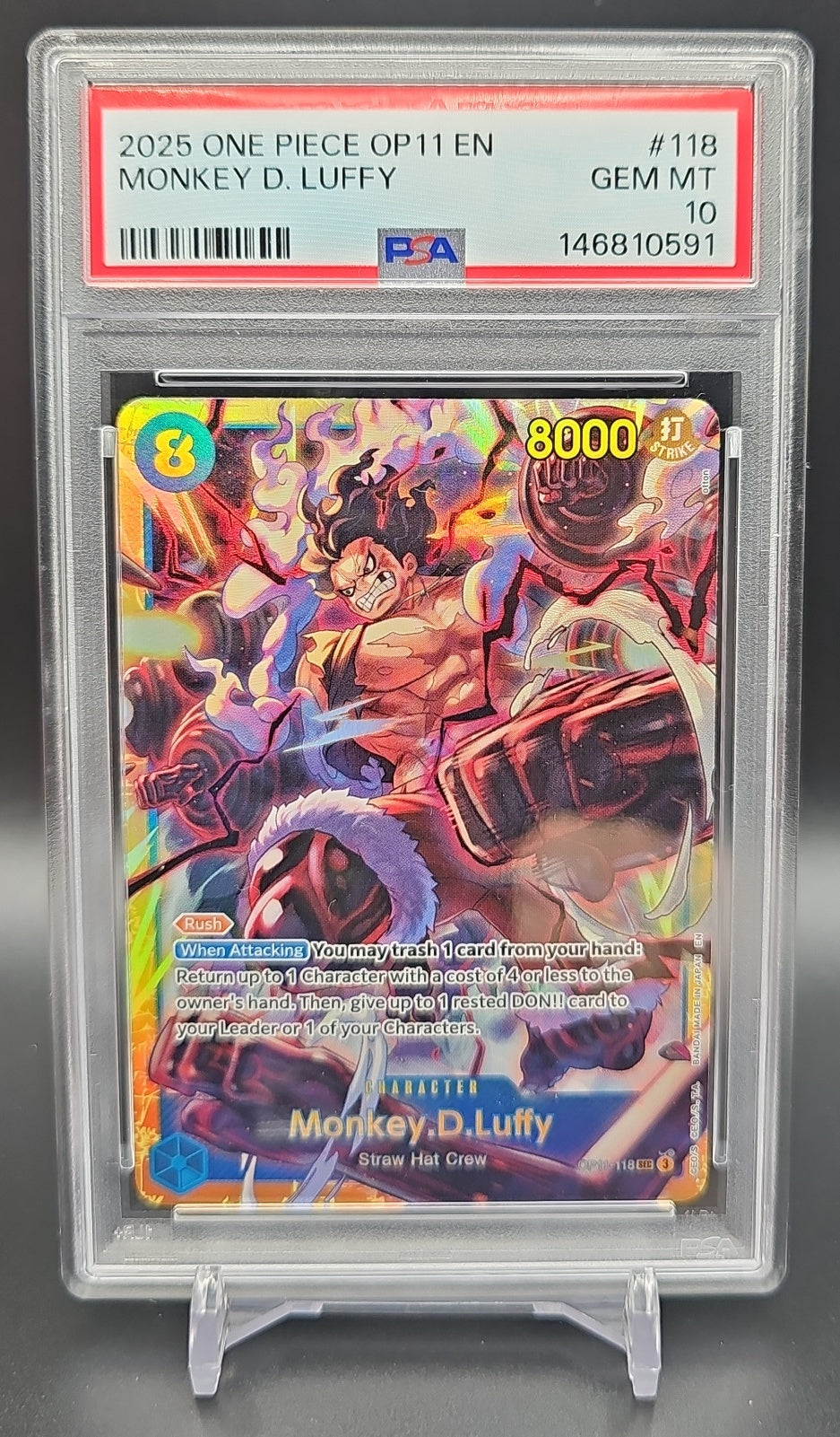 2025 One Piece A Fist of Divine Speed Monkey.D.Luffy #OP11-118 Secret Rare PSA 10 PSA 10.0 image 0