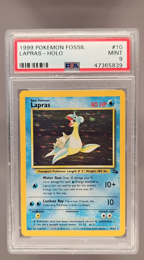 1999 Pokemon Fossil Lapras #10/62 PSA 9 image 0