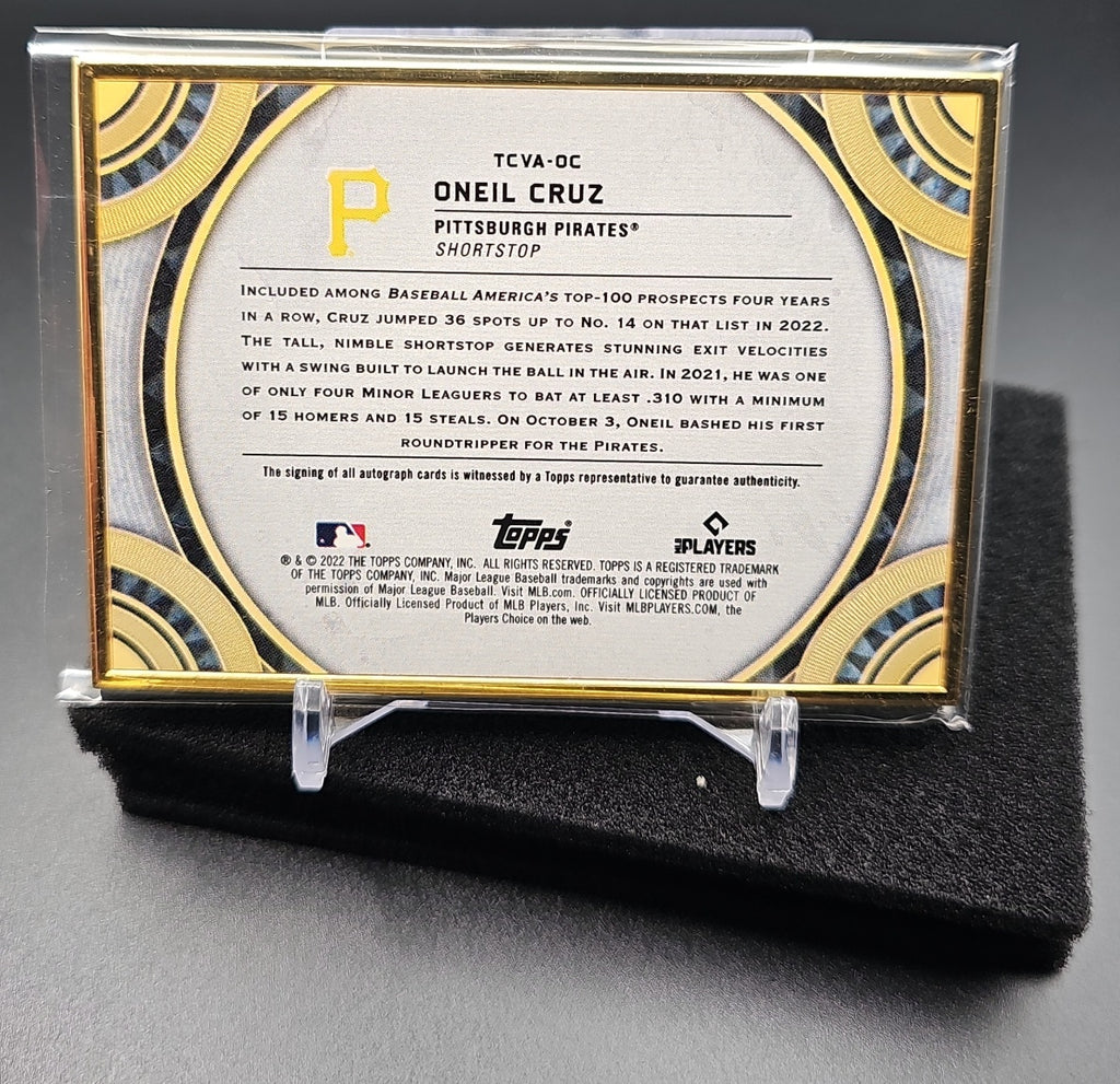 2022 Topps Transcendent Collection Oneil Cruz #TCVA-OC Image Variation Auto /20 RC image 1