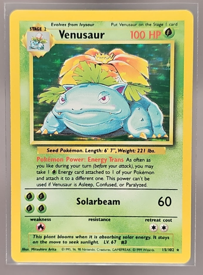 1999 Pokemon Unlimited Venusaur #15/102 Set Rare Holo image 0