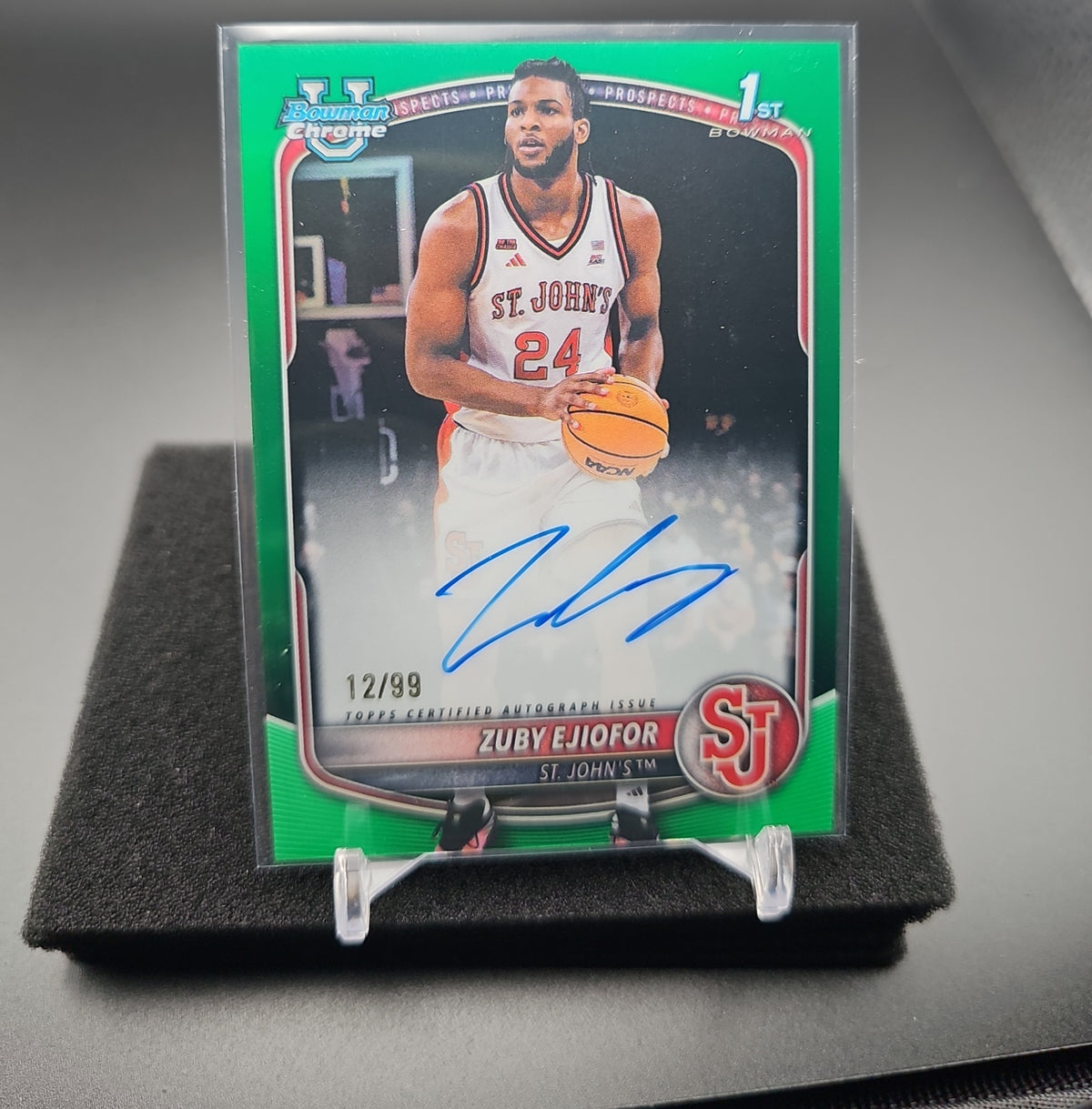 2025 Bowman Zuby Ejiofor #CPA-ZE Chrome Auto Green Refractor /99 1st Prospect image 0