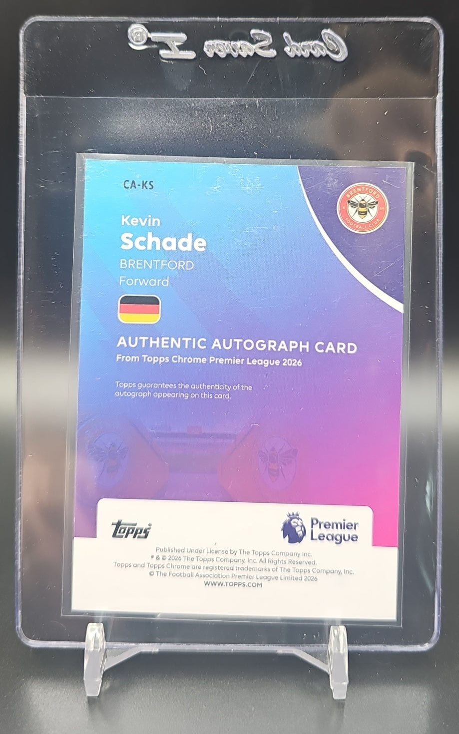 2026 Topps Chrome Premier League Kevin Schade #CA-KS Auto Purple Refractor /75 image 1
