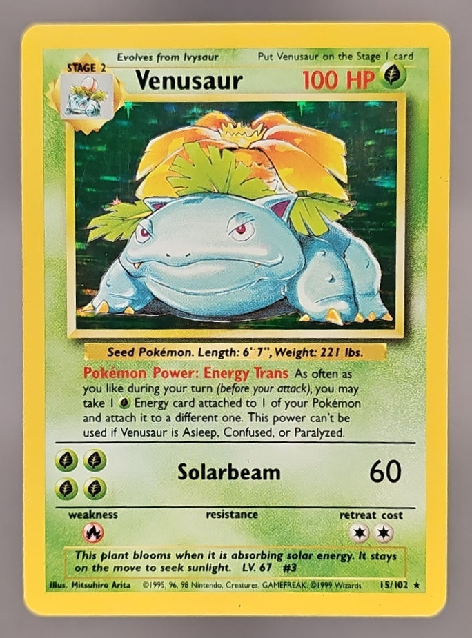 1999 Pokemon Unlimited Venusaur #15/102 Set Rare Holo image 0