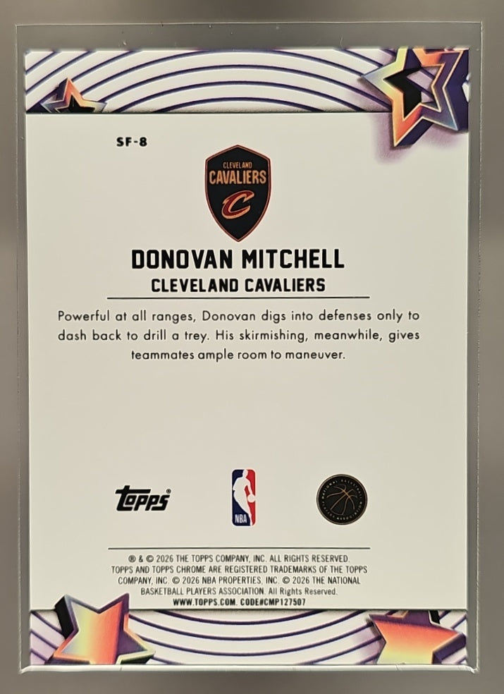 2025-26 Topps Cosmic Chrome Donovan Mitchell #SF-8 StarFractor Cavaliers image 1