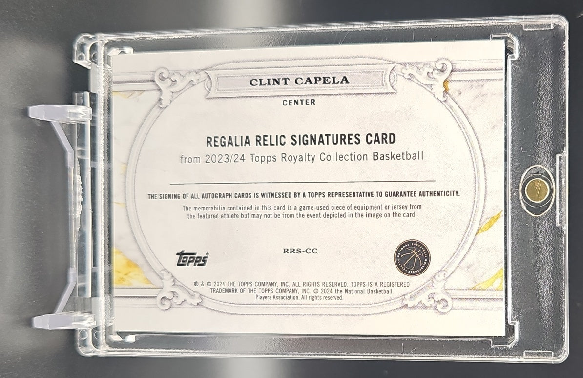 2023 Topps Royalty Collection Clint Capela #RRS-CC Regalia Relic Signatures Platinum 1/1 MEM Auto nan nan image 1
