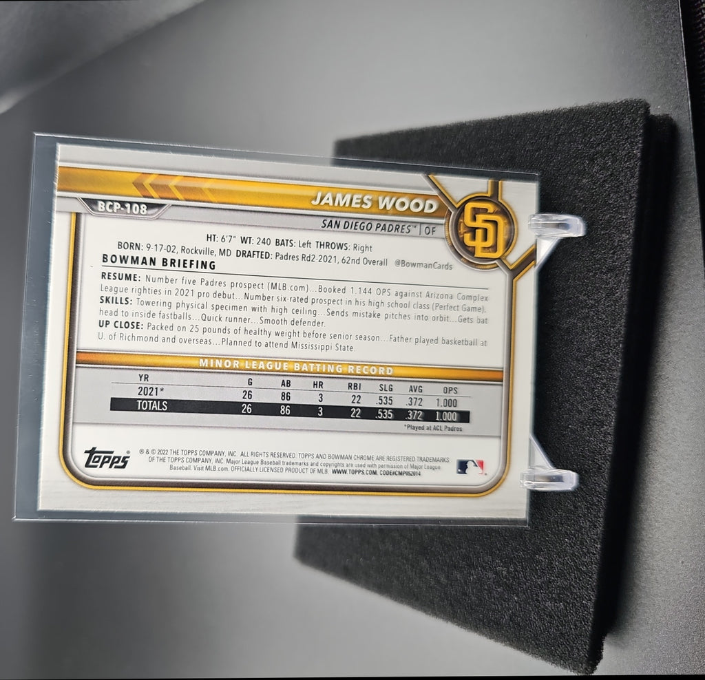 2022 Bowman Mega Box James Wood #BCP-108 Mojo Refractor Padres image 1