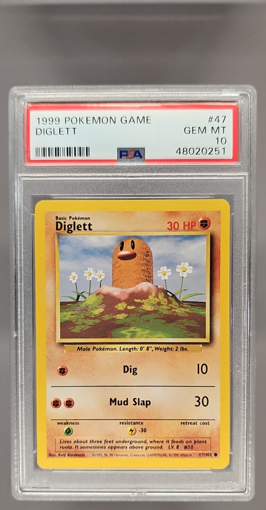 1999 Pokemon Unlimited Diglett #47/102 Set Common PSA 10 image 0