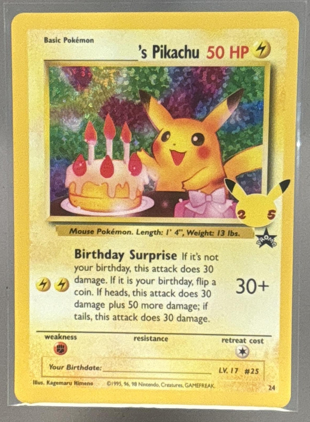 Birthday Pikachu front image