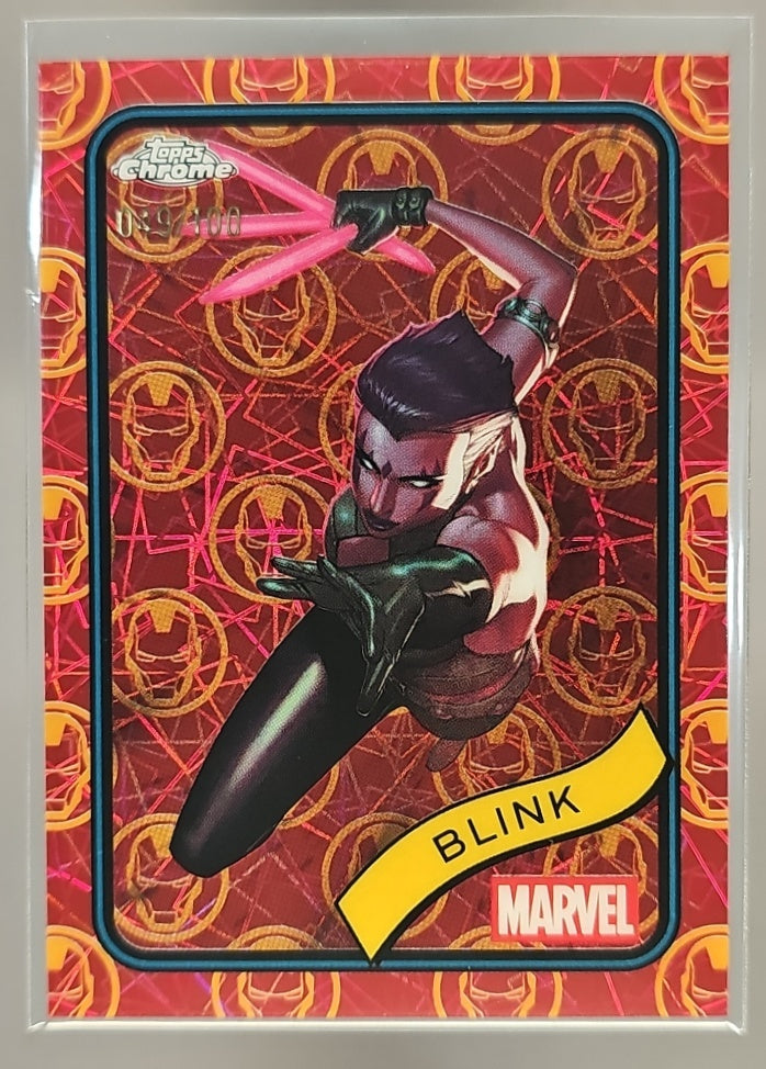 2025 Topps Chrome Marvel Blink #48 Iron Man Red & Gold Lazer Refractor /100 image 0