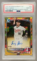 2025 Bowman Draft Sapphire Riley Quick #CPA-RQ Chrome Auto Gold Refractor /50 1st Prospect PSA 10 image 0