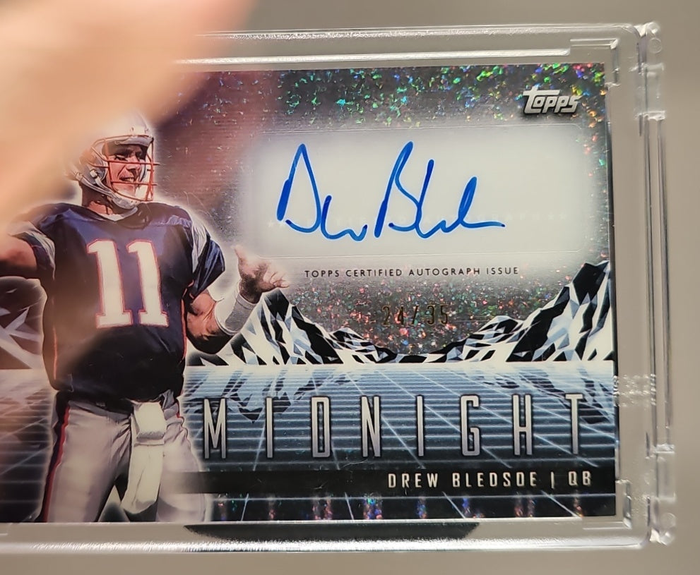 2024 Topps Midnight Drew Bledsoe #HZS-DBl Horizon Signatures Winter Solstice /35 Auto image 0