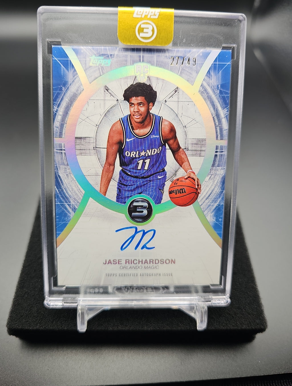 2025-26 Topps Three Jase Richardson #RA-JR Rookie Auto /49 RC Magic image 0