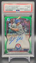 2023 Bowman Draft Wyatt Langford #CDA-WL Chrome Auto Green Lava Refractor /99 1st Prospect PSA 9 PSA 9.0 image 0