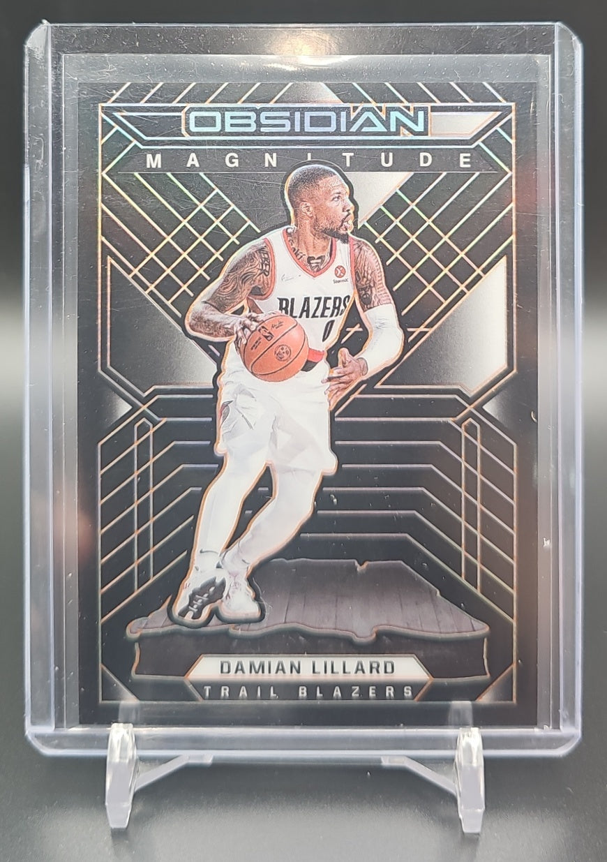 2021 Panini Obsidian Damian Lillard #4 Magnitude Electric Etch Orange /35 image 0