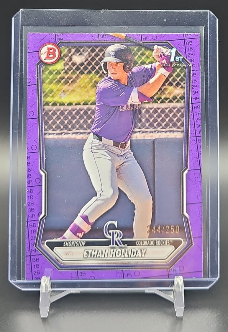 2026 Bowman Ethan Holliday #BP-1 Purple Pattern 244/250 1st Prospect Rockies nan nan image 0