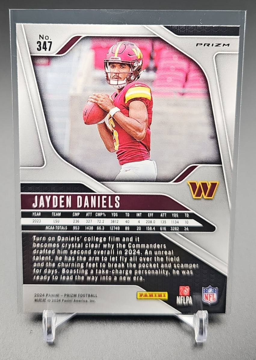 2024 Panini Prizm Jayden Daniels #347 Silver RC Commanders image 1