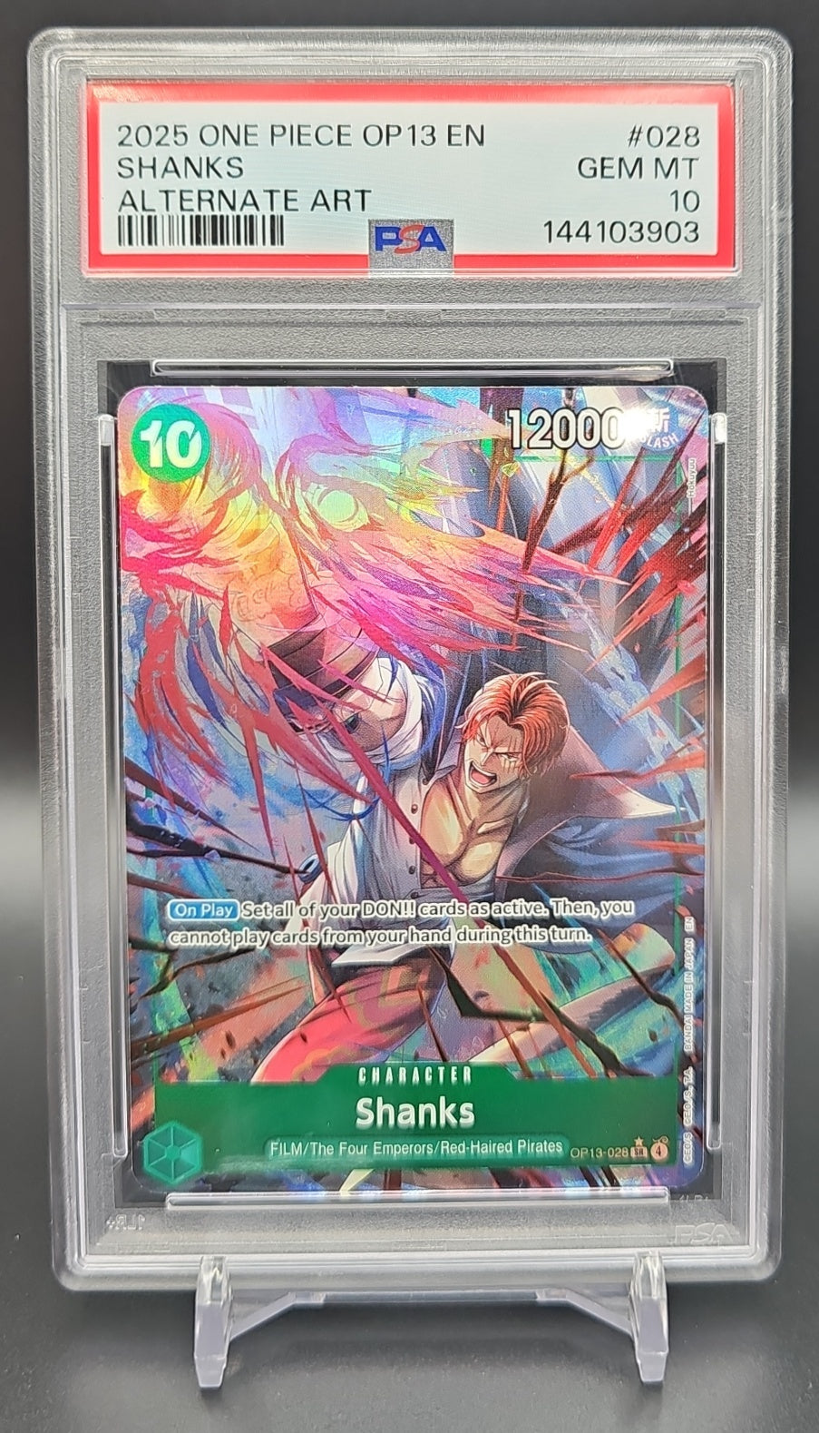 2025 One Piece Carrying On His Will Shanks #OP13-028 Alternate Art SP PSA 10 PSA 10.0 image 0