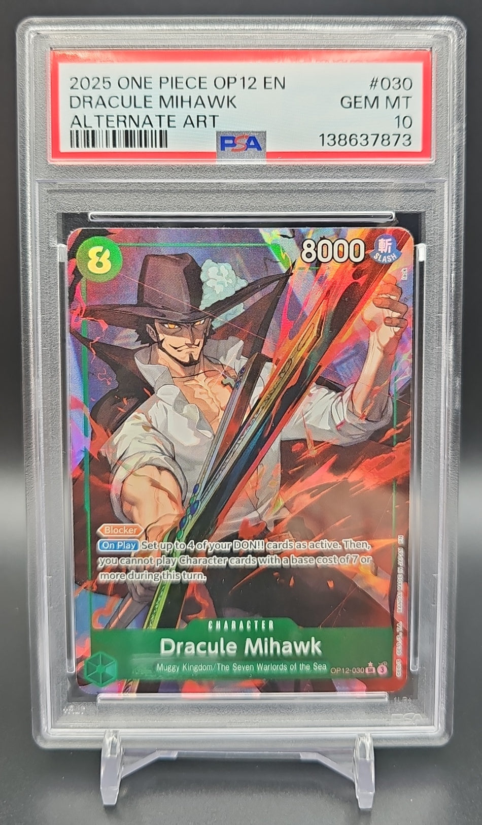 2025 One Piece Legacy of the Master Dracule Mihawk #OP12-030 Alternate Art PSA 10 PSA 10.0 image 0