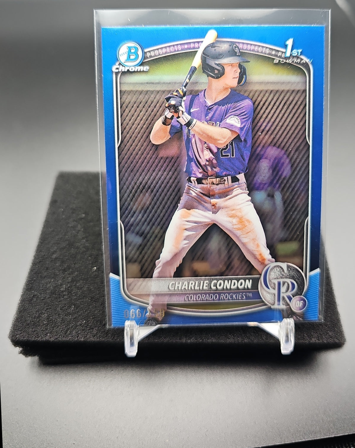 2025 Bowman Charlie Condon #BCP-75 Chrome Blue Refractor /150 1st Prospect image 0