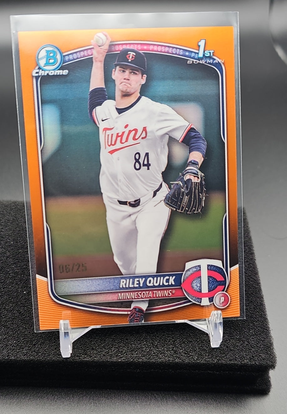 2025 Bowman Draft Sapphire Riley Quick #BDC-23 Chrome Orange Refractor /25 1st Prospect image 0