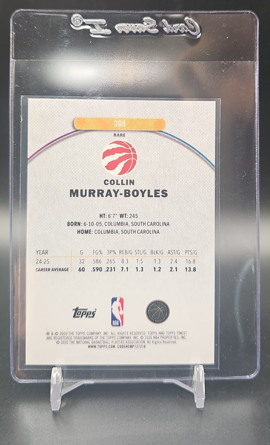 2025 Topps Finest Collin Murray-Boyles #209 Rare Purple Geometric Refractor /50 RC image 1